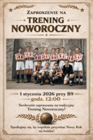 Plakat treningu noworocznego piłkarzy Tarnovii